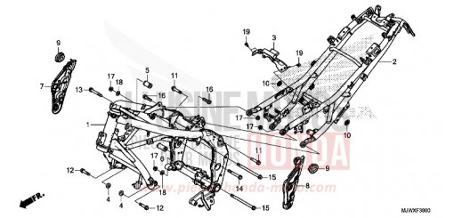 CARROSSERIE DE CHASSIS CB500XAJ de 2018